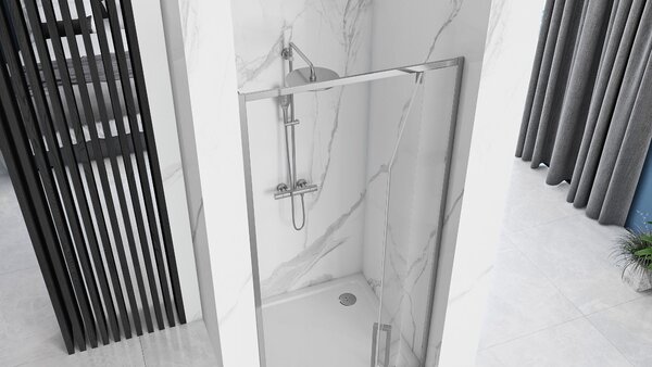 Rea Rapid Swing, 1-krídlové sprchové dvere 90 x195 cm, 6mm číre sklo, chrómový profil, REA-K5606