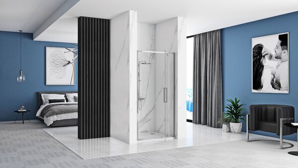 Rea Rapid Swing, 1-krídlové sprchové dvere 90 x195 cm, 6mm číre sklo, chrómový profil, REA-K5606