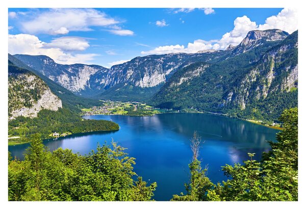 Obraz - Halštatské jazero, Hallstatt, Rakúsko (90x60 cm)