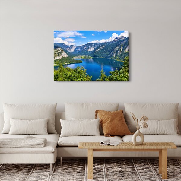 Obraz - Halštatské jazero, Hallstatt, Rakúsko (90x60 cm)