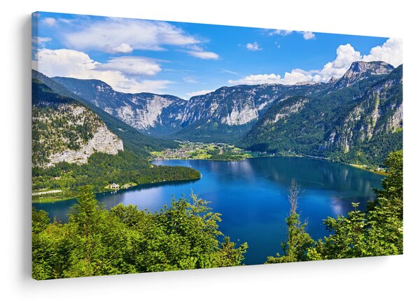 Obraz - Halštatské jazero, Hallstatt, Rakúsko (90x60 cm)