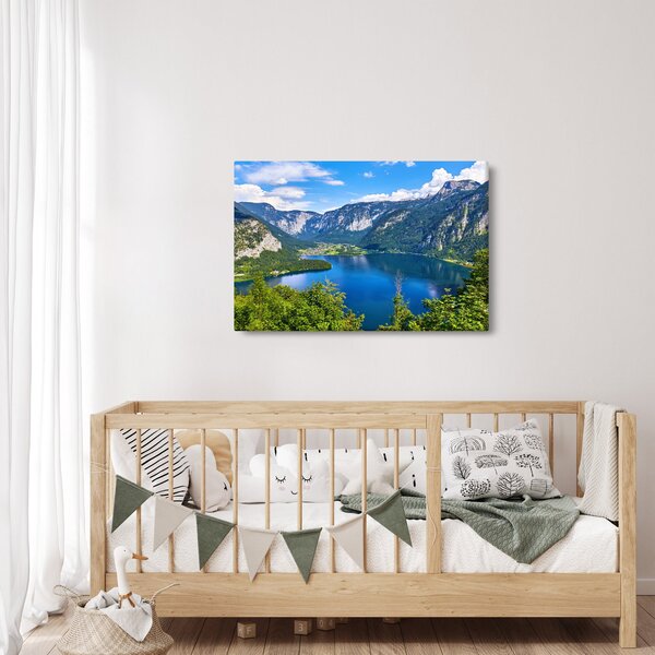Obraz - Halštatské jazero, Hallstatt, Rakúsko (90x60 cm)