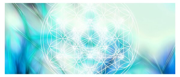 Obraz - Merkaba v tyrkysovom pozadí (120x50 cm)