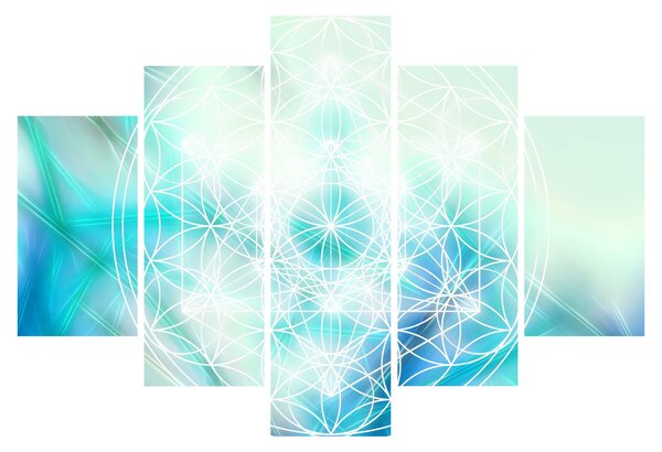 Obraz - Merkaba v tyrkysovom pozadí (150x105 cm)