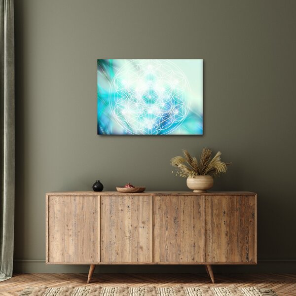 Obraz - Merkaba v tyrkysovom pozadí (70x50 cm)
