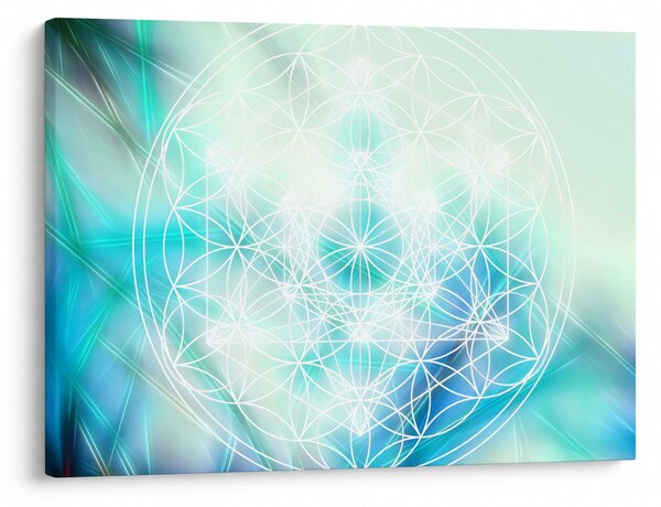 Obraz - Merkaba v tyrkysovom pozadí (70x50 cm)