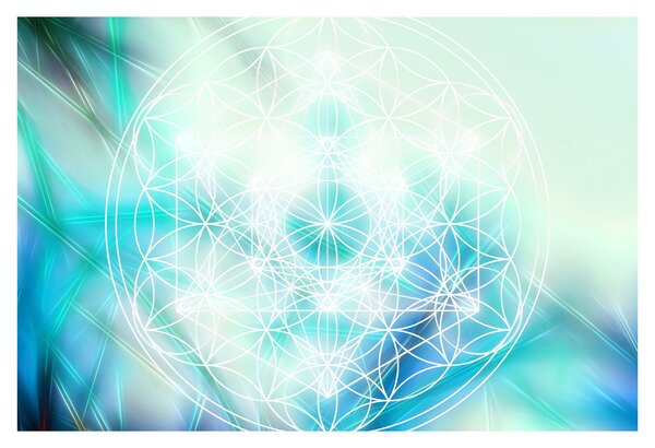 Obraz - Merkaba v tyrkysovom pozadí (90x60 cm)