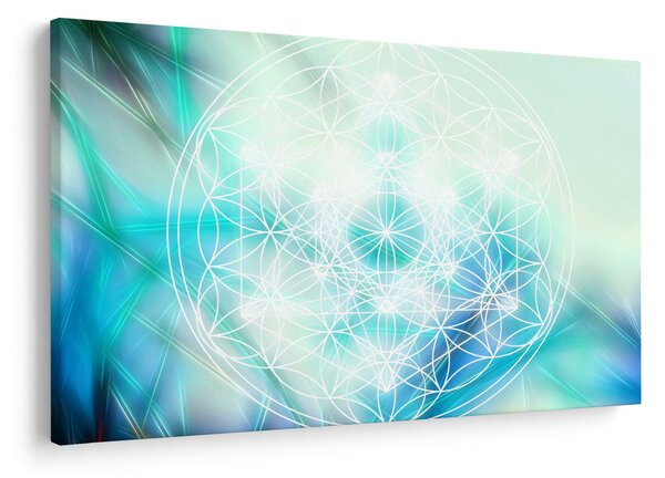 Obraz - Merkaba v tyrkysovom pozadí (90x60 cm)