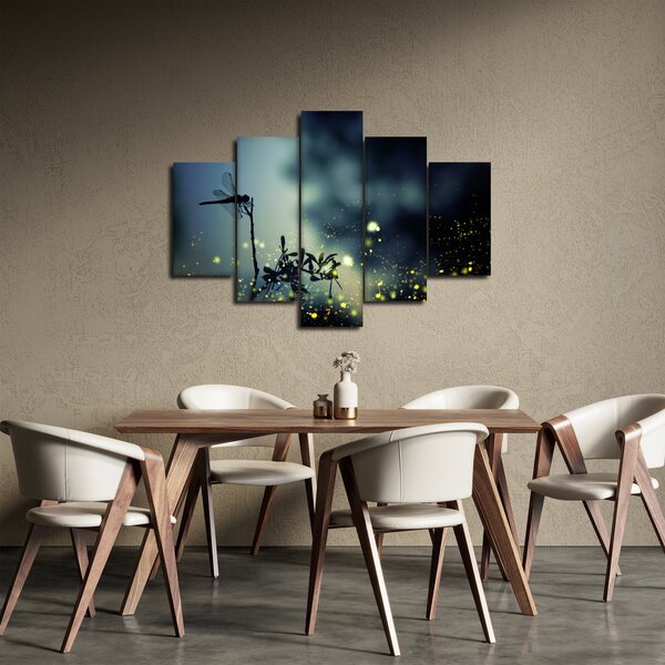 Obraz - Vážka za trblietavej noci (150x105 cm)