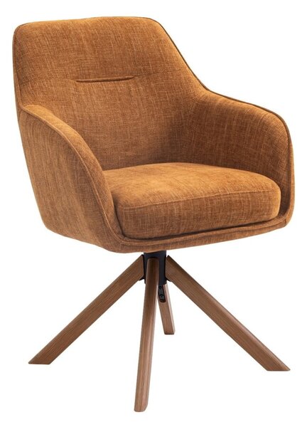 Oranžové čalúnené jedálenské kreslá v súprave 2 ks Avola – Unique Furniture