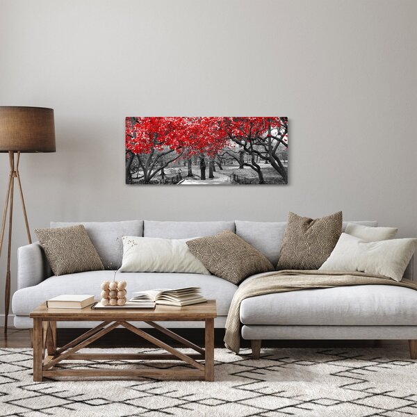 Obraz - Červené stromy, Central Park, New York (120x50 cm)