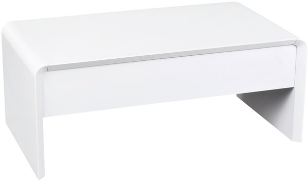 KONFERENČNÝ STOLÍK, biela, sklo, kompozitné drevo, 110/60/45-71 cm Xora - Stolíky do obývačky
