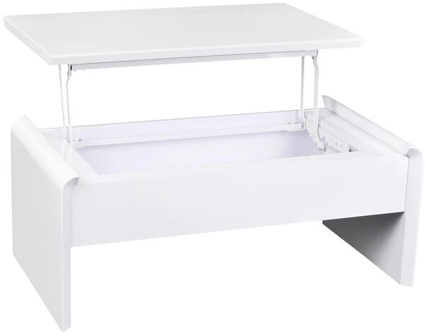 KONFERENČNÝ STOLÍK, biela, sklo, kompozitné drevo, 110/60/45-71 cm Xora - Stolíky do obývačky