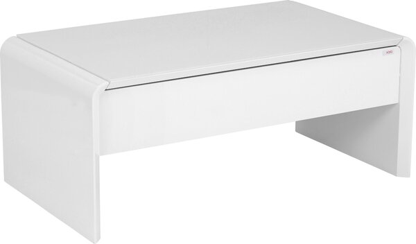 KONFERENČNÝ STOLÍK, biela, sklo, kompozitné drevo, 110/60/45-71 cm Xora - Stolíky do obývačky