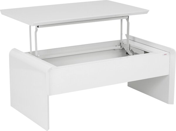 KONFERENČNÝ STOLÍK, biela, sklo, kompozitné drevo, 110/60/45-71 cm Xora - Stolíky do obývačky