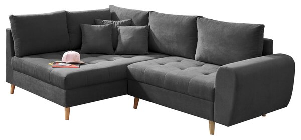 ROHOVÁ SEDAČKA, textil, kompozitné drevo, antracitová MID.YOU - Sedačky, Online Only