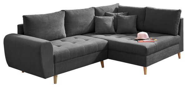 ROHOVÁ SEDAČKA, textil, kompozitné drevo, antracitová MID.YOU - Sedačky, Online Only