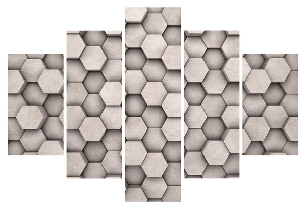 Obraz - Hexagóny v betónovom dizajne (150x105 cm)