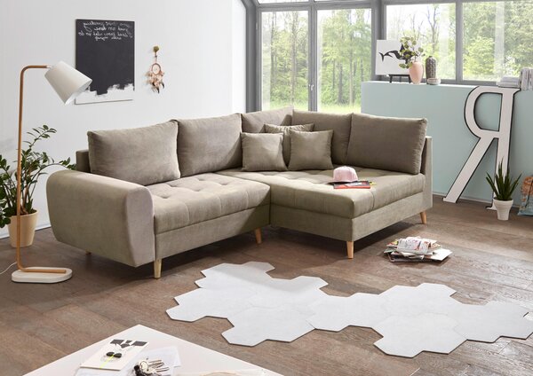 ROHOVÁ SEDAČKA, textil, kompozitné drevo, piesková MID.YOU - Sedačky, Online Only