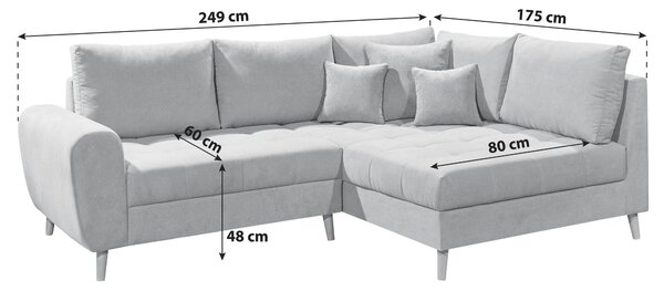ROHOVÁ SEDAČKA, textil, kompozitné drevo, piesková MID.YOU - Sedačky, Online Only