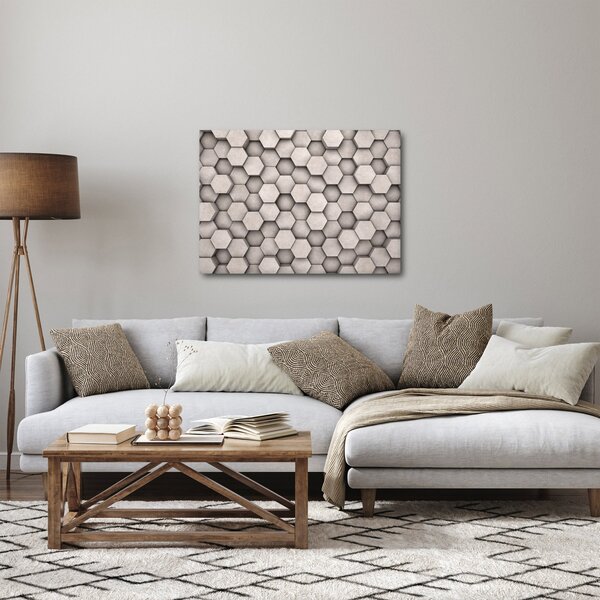 Obraz - Hexagóny v betónovom dizajne (70x50 cm)