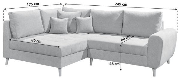 ROHOVÁ SEDAČKA, textil, kompozitné drevo, piesková MID.YOU - Sedačky, Online Only