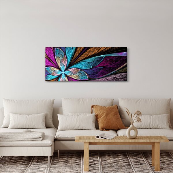 Obraz - Abstrakcia, kvetina (120x50 cm)