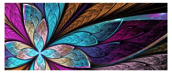 Obraz - Abstrakcia, kvetina (120x50 cm)