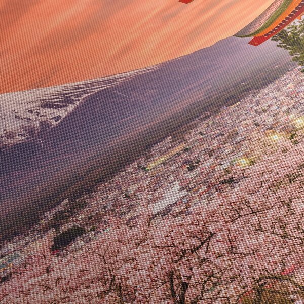 Obraz - Fujiyoshida, Japonsko (s hodinami) (90x30 cm)