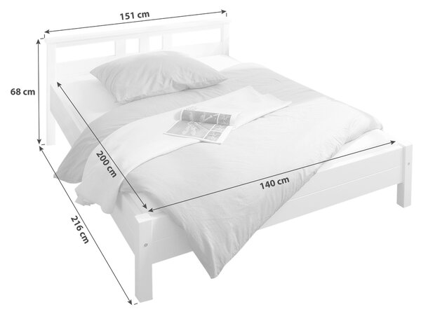 POSTEĽ, 140/200 cm biela MID.YOU - Postele, Online Only