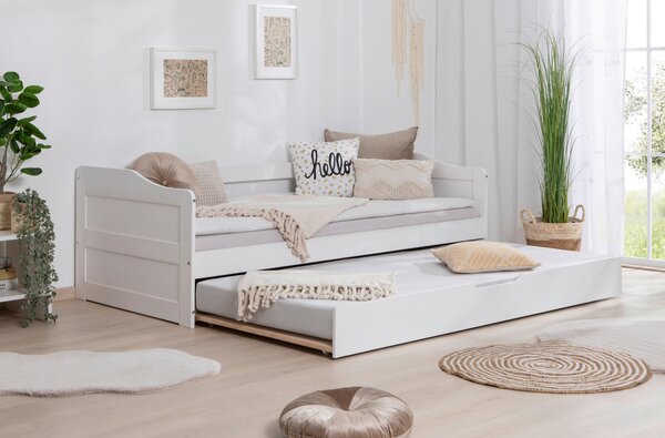 POSTEĽ S VÝSUVNÝM LÔŽKOM, 90/200 cm biela MID.YOU - Detské izby, Online Only