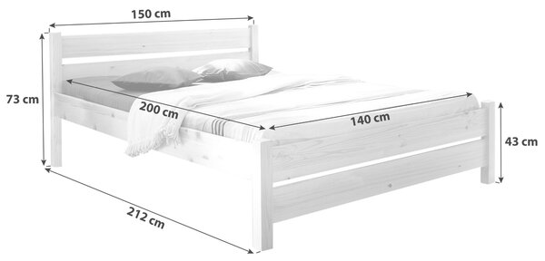 POSTEĽ, 140/200 cm farba borovice MID.YOU - Postele, Online Only