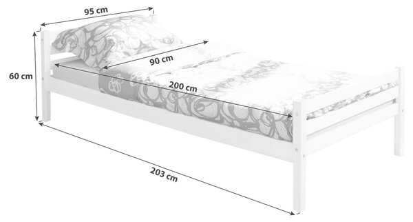 POSTEĽ, 90/200 cm, farba borovice MID.YOU - Postele, Online Only