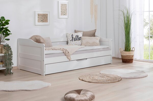 POSTEĽ S VÝSUVNÝM LÔŽKOM, 90/200 cm biela MID.YOU - Detské izby, Online Only