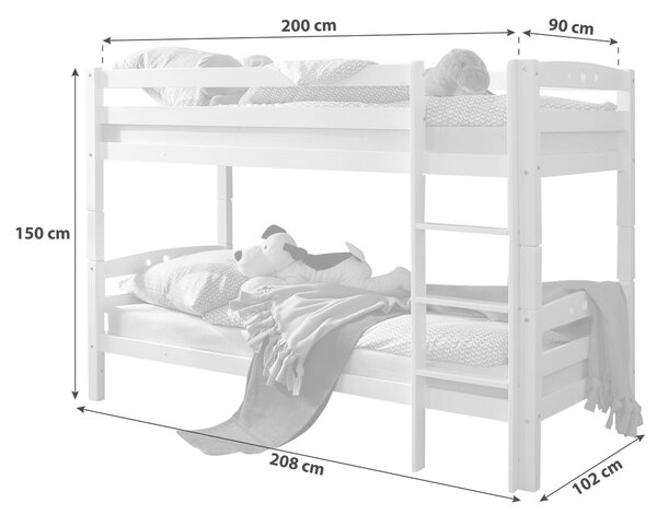 POSCHODOVÁ POSTEĽ 90/200 cm MID.YOU - Detské izby, Online Only