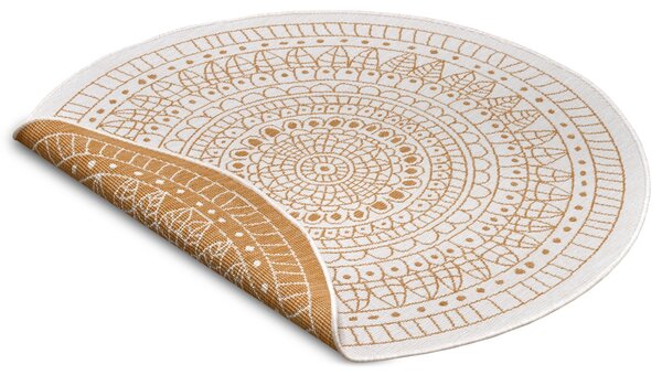 Hanse Home , Kusový koberec Twin-Wendeteppiche 105797 Ochre kruh – na von aj na doma, 100x100 (priemer) kruh, žltá, chodba / predsieň