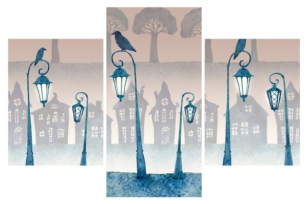 Obraz - Havrany strážiace mesto (90x60 cm)