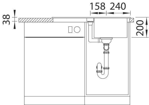 Blanco Adira 45 S, silgranitový drez 780x500x200 mm, 1-komorový, biela, BLA-527589