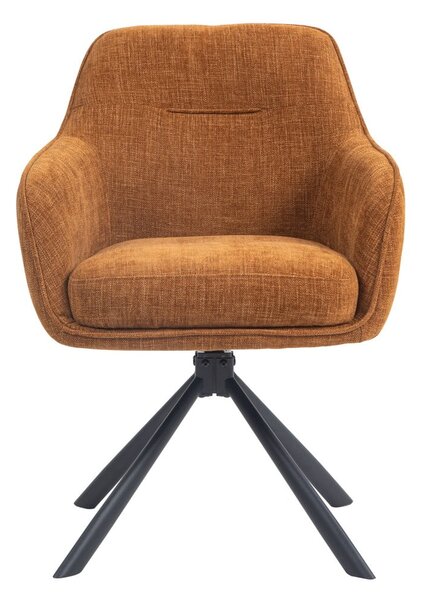 Oranžové čalúnené jedálenské kreslá v súprave 2 ks Avola – Unique Furniture