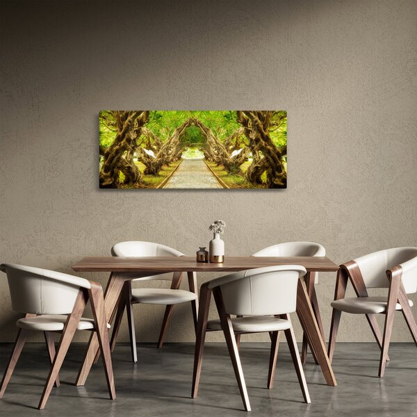 Obraz - Živý tunel z plumérií (120x50 cm)