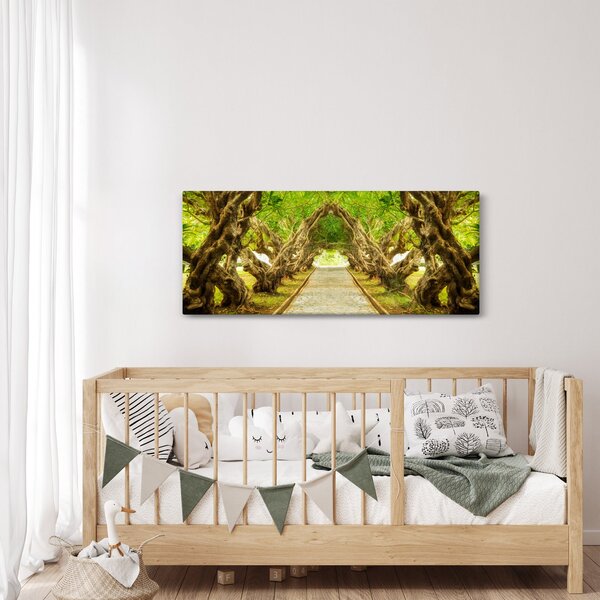 Obraz - Živý tunel z plumérií (120x50 cm)