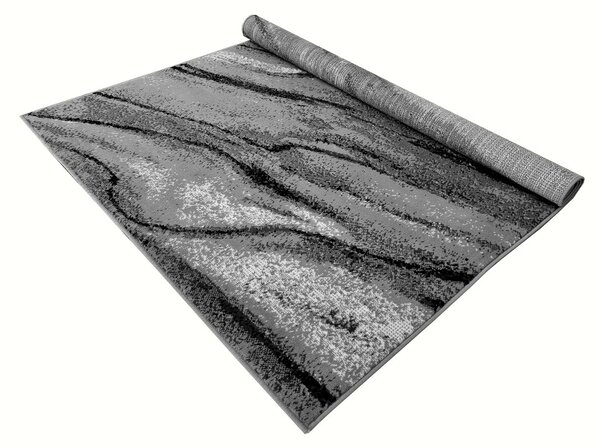 Obdĺžnikový koberec 140x190 cm LUKEN - šedý / čierny
