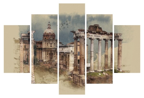 Obraz - Forum Romanum, Rím, Taliansko (150x105 cm)