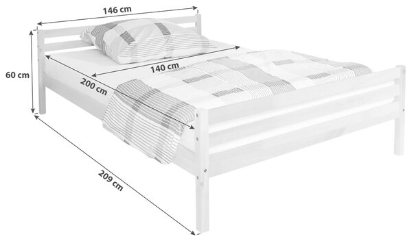 POSTEĽ, 140/200 cm farba borovice MID.YOU - Online Only spálne, Online Only