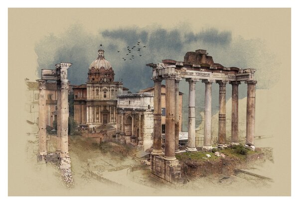 Obraz - Forum Romanum, Rím, Taliansko (90x60 cm)