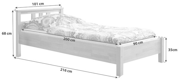 POSTEĽ, 90/200 cm farba buka MID.YOU - Online Only spálne, Online Only