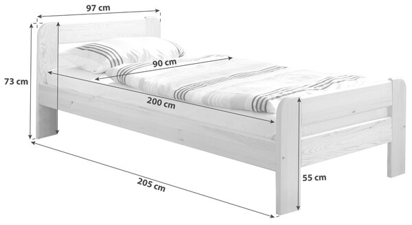POSTEĽ, 90/200 cm farba borovice MID.YOU - Online Only spálne, Online Only