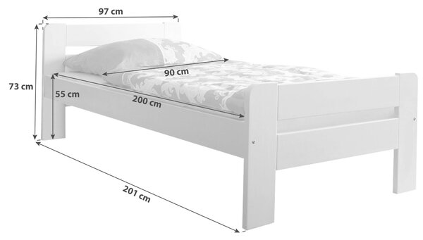 POSTEĽ, 90/200 cm, biela MID.YOU - Online Only spálne, Online Only