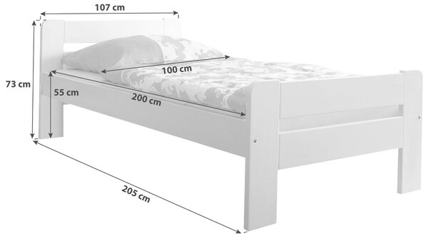 POSTEĽ, 100/200 cm biela MID.YOU - Online Only spálne, Online Only