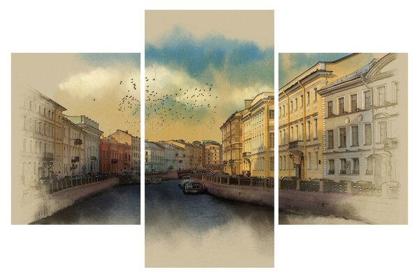Obraz - Moyka rieka, Petrohrad, Rusko (90x60 cm)